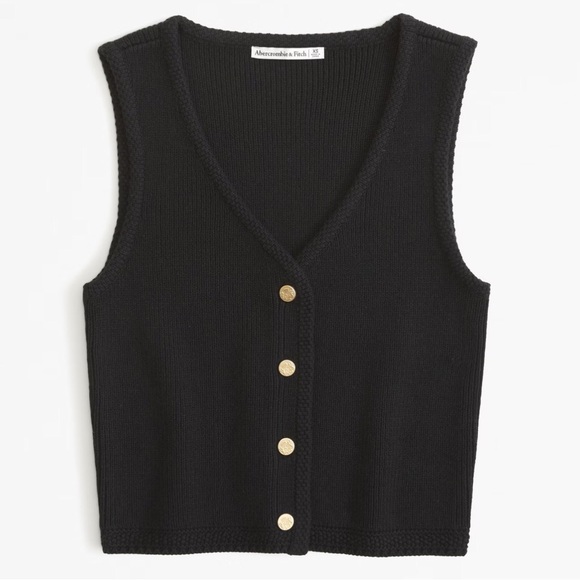 Abercrombie Mara sweater vests NWT sz S black & white / black / white / beige - Picture 10 of 13